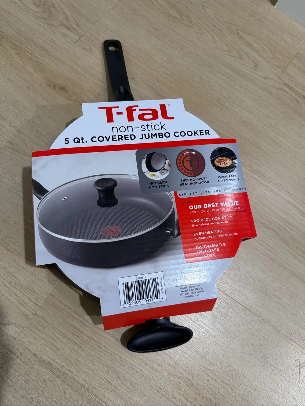 T-Fal Simply Cook 5qt Nonstick Saute Pan with Lid Black